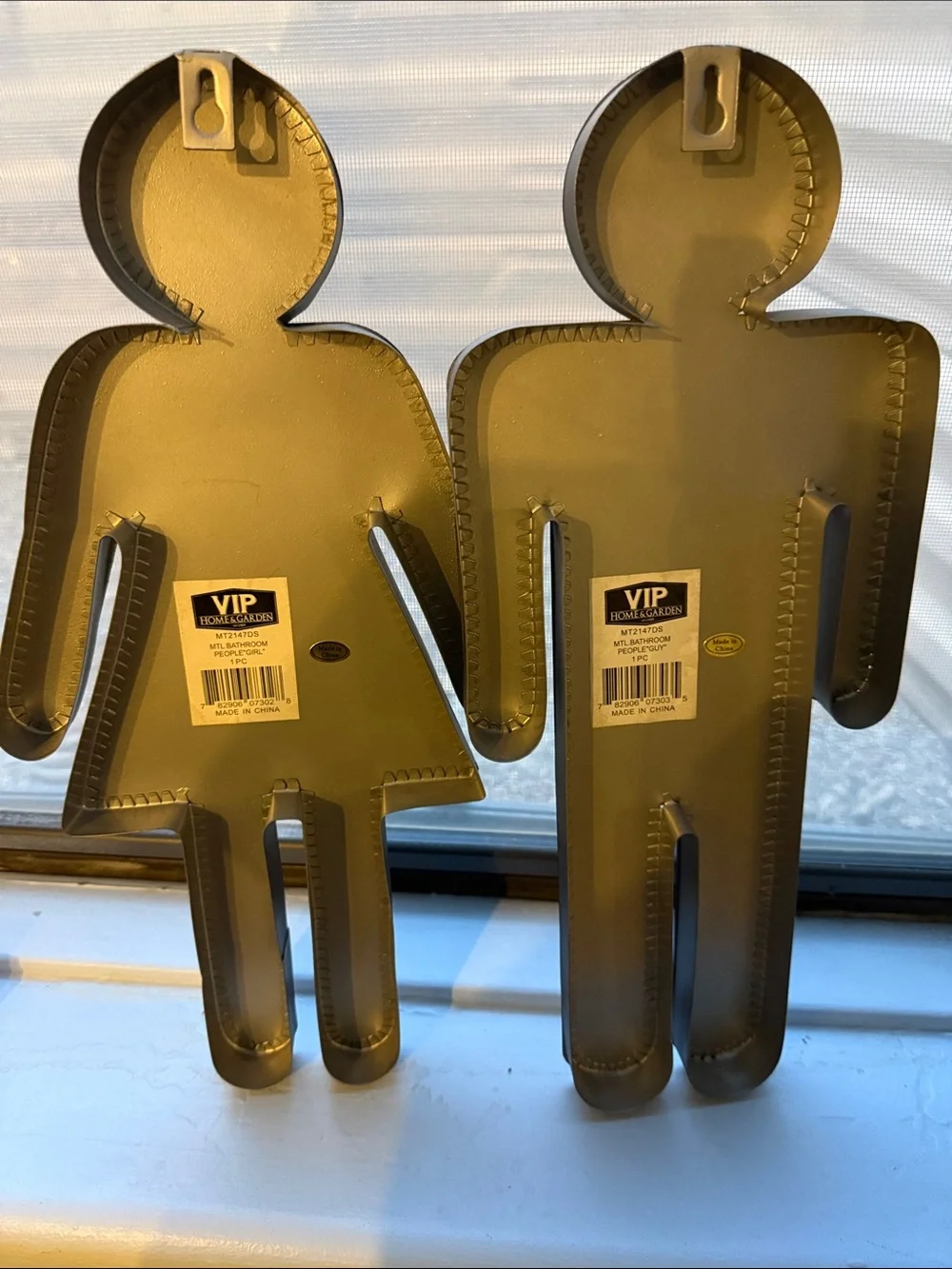 Metal bathroom Couple Wall Figures - Modern Silhouettes
